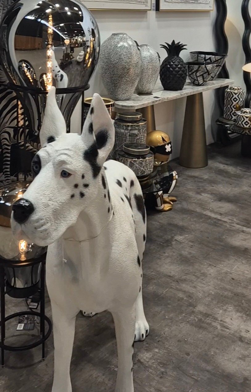 Grand danois dogue allemand sculpture statue chien déco noir et blanc design zoom Grand danois dogue allemand sculpture statue chien déco noir et blanc design zoom