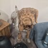 Sculpture chien Bulldog bois teck et métal design déco tendance (4) Sculpture chien Bulldog bois teck et métal design déco tendance (4)