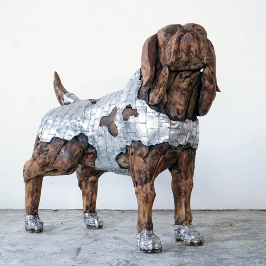 Sculpture chien Bulldog bois teck et métal design déco tendance (5) Sculpture chien Bulldog bois teck et métal design déco tendance (5)