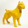 Sculpture statue Pitbull origami déco jaune design (1) Sculpture statue Pitbull origami déco jaune design (1)
