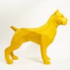 Sculpture statue Pitbull origami déco jaune design (2) Sculpture statue Pitbull origami déco jaune design (2)