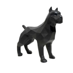 Sculpture statue Pitbull origami déco noir design - Oeuvre d'art déco - Décoration de salon - Décoration d'intérieure - Sculpture ornement - Maison feng shui - Cadeau déco