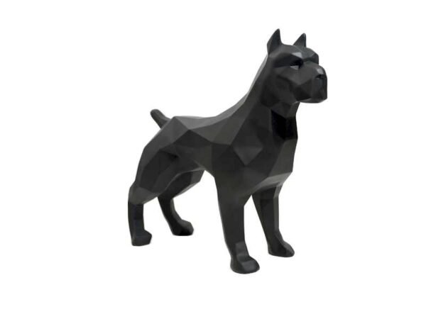 Sculpture statue Pitbull origami déco noir design - Oeuvre d'art déco - Décoration de salon - Décoration d'intérieure - Sculpture ornement - Maison feng shui - Cadeau déco