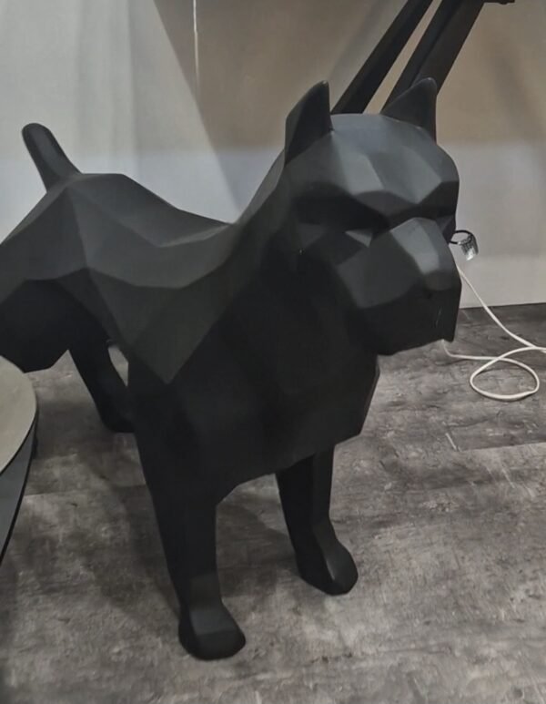 Sculpture statue Pitbull origami déco noir design résine chic (3)