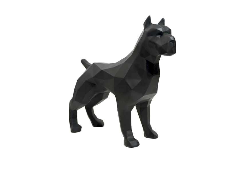 Sculpture statue Pitbull origami déco noir design Sculpture statue Pitbull origami déco noir design - Oeuvre d'art déco - Décoration de salon - Décoration d'intérieure - Sculpture ornement - Maison feng shui - Cadeau déco