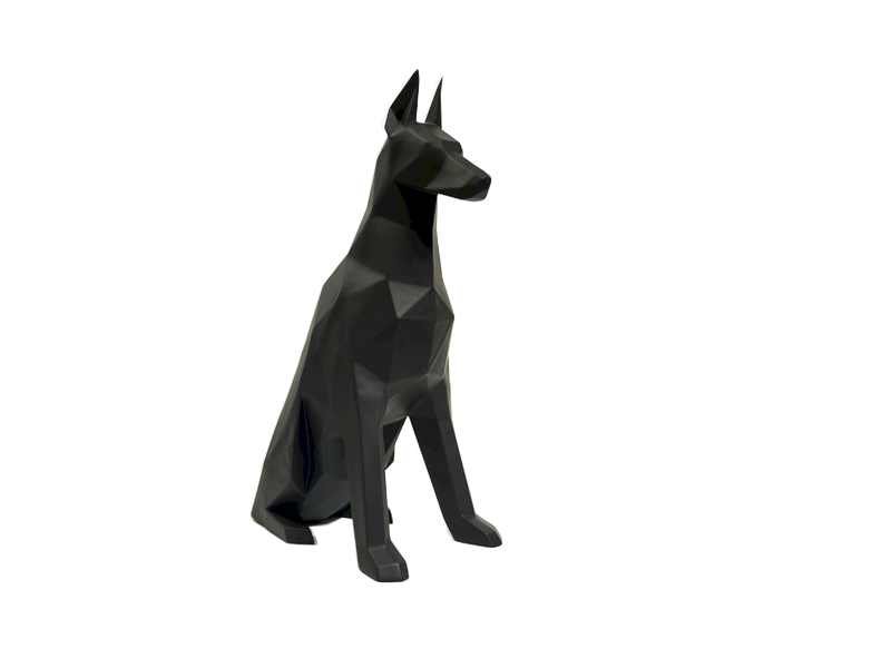 Sculpture statue origami doberman chien Noir design déco (1) Sculpture statue origami doberman chien Noir design déco - Oeuvre d'art déco - Décoration de salon - Décoration d'intérieure - Sculpture ornement - Maison feng shui - Cadeau déco