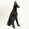Sculpture statue origami doberman chien Noir design déco (2) Sculpture statue origami doberman chien Noir design déco (2)