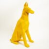 Sculpture statue origami doberman jaune déco design chien (2) Sculpture statue origami doberman jaune déco design chien (2)