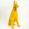Sculpture statue origami doberman jaune déco design chien (3) Sculpture statue origami doberman jaune déco design chien (3)