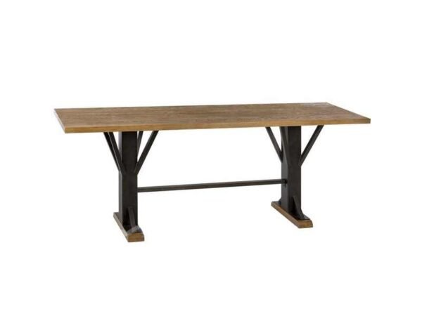 Table salle à manger bar bois chêne pied étal noir design - Décoration de salle à manger - Décoration d'intérieure - Mobilier intérieur