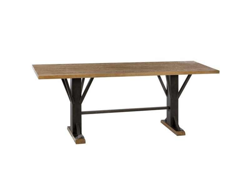 Table salle à manger bar bois chêne pied étal noir design (1) Table salle à manger bar bois chêne pied étal noir design - Décoration de salle à manger - Décoration d'intérieure - Mobilier intérieur