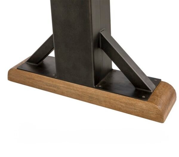 Table salle à manger bar bois chêne pied étal noir design (4)